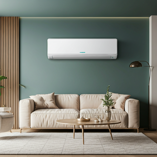 Aire acondicionado instalado en salón residencial